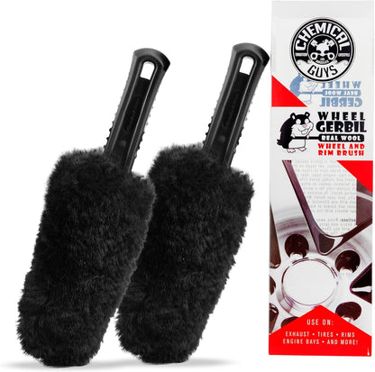 Chemical Guys Gerbil Wheel and Rim Cleaning Brush - Soft Natural Bristle Detailing Tool for Tires, Exhausts & Delicate Surfaces - Wheel Cleaner Brush to Safely Clean Brake Dust, Grime and Dirt, 1 Pack