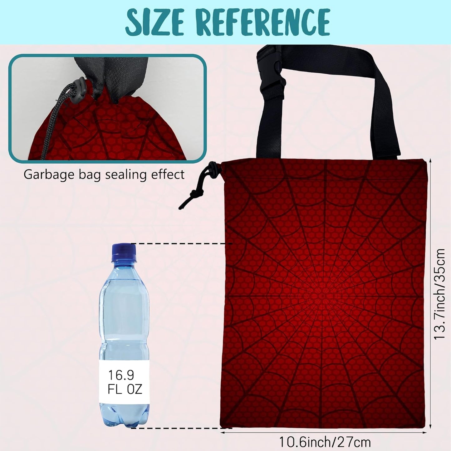 Car Garbage Bag Colorful Floral Spring Daisy Drawstring Car Trash Bag Hanging for Back Seat with Adjustable Buckle Canvas Vehicle Trash Can Easy-to-Install