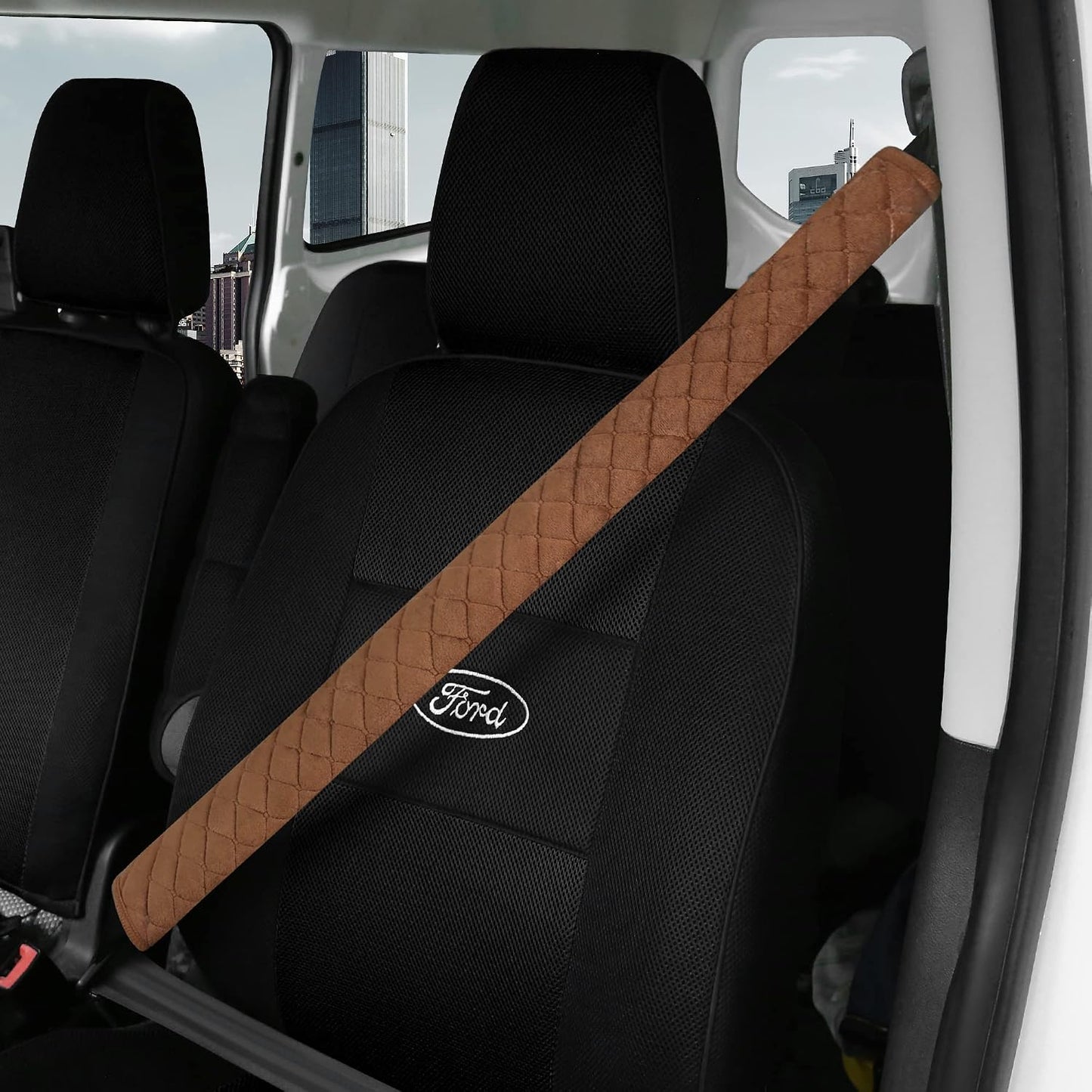 HighnessHwoo Extra Long Seatbelt Covers for Adults Kids Women & Men, Soft Car Seat Belt Strap Cushion for Sedan, SUV, Trucks, Shoulder Neck Chest Protector Pads, Auto Accessories, 1pc, Gray, 25.5in