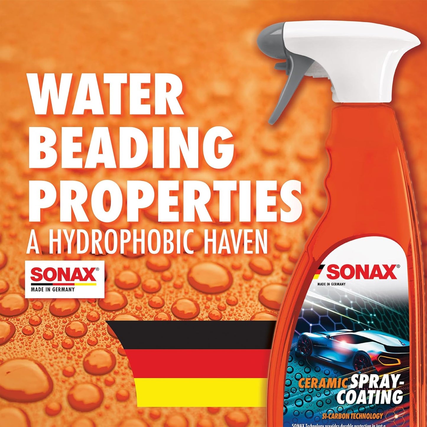 SONAX Ceramic Spray Coating 257400 | Durable Ceramic Technology for High Gloss & Protection | Hydrophobic for All Paint Surfaces | Easy to Apply | Long Lasting Shine & Water Repellent Finish | 750ml