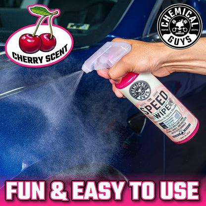 Chemical Guys Speed Wipe Quick Detailer - High Gloss, Streak-Free Shine, Detail Spray for Cars, Trucks, Motorcycles, RVs, and More, Safe on Paint, Glass, Wheels, and Trim, Cherry Scent, 128 fl oz