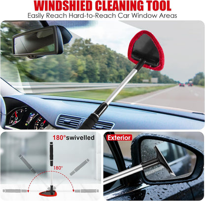 17pcs Car Cleaning Kit, Pink Car Interior Detailing Kit with High Power Handheld Vacuum, Detailing Brush Set, Windshield Cleaner, Cleaning Gel, Complete Auto Accessories for Women Gift