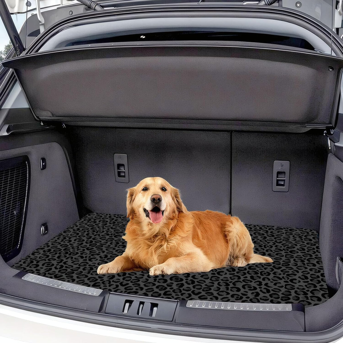Universal Car Trunk Mat 29" x 39",Purple Colorful Flowers All Weather Trunk Protection Cargo Liner, Durable Cargo Mat Rear Trunk Liner,Stylish Vehicle Interior Accessories Suitable for Most Car Models