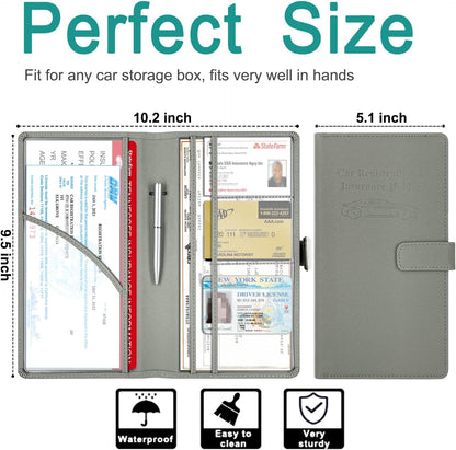 RSAquar Car Registration and Insurance Holder, Vehicle Glove Box Organizer Cool Car Accessories, Auto Truck Document Holder for Cards, Driver License, Black Glitter