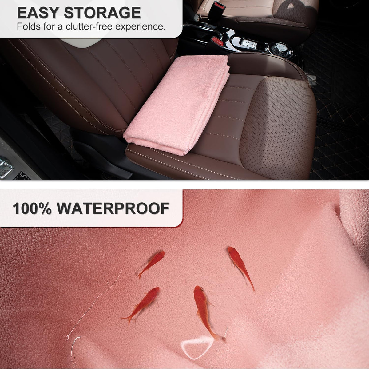 Waterproof Sweating Car Seat Cover for Post Gym Workout, Running, Swimming, Beach and Hiking, Universal Fit Non-Slip Towel Bucket Seat Protector for Cars SUV Trucks, Machine Washable (Grey)