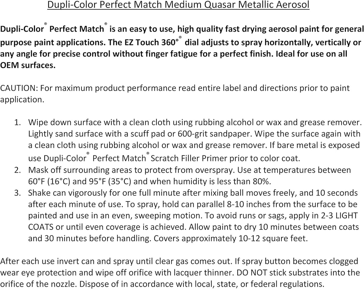 Dupli-Color EBCL01257 Clear Perfect Match Automotive Top Coat - 8 oz. Aerosol - Colors A