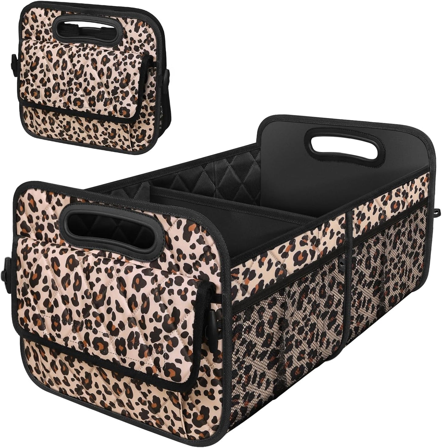 Deosk Car Trunk Organizer for SUV, Car Organizers and Storage with Reinforced Handles, Car Accessories for Women/Men 50LWaterproof Polyester Trunk Organizer, Black