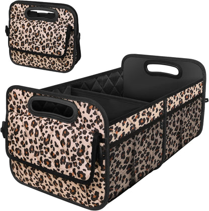 Deosk Car Trunk Organizer for SUV, Car Organizers and Storage with Reinforced Handles, Car Accessories for Women/Men 50LWaterproof Polyester Trunk Organizer, Black