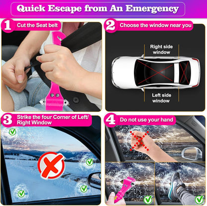 THINKWORK Car Safety Hammer, 3-in-1 Emergency Escape Tool with One Second Window Breaker and Seat Belt Cutter, Safety Emergency Car Escape Tool for Car, Office, Home, Black