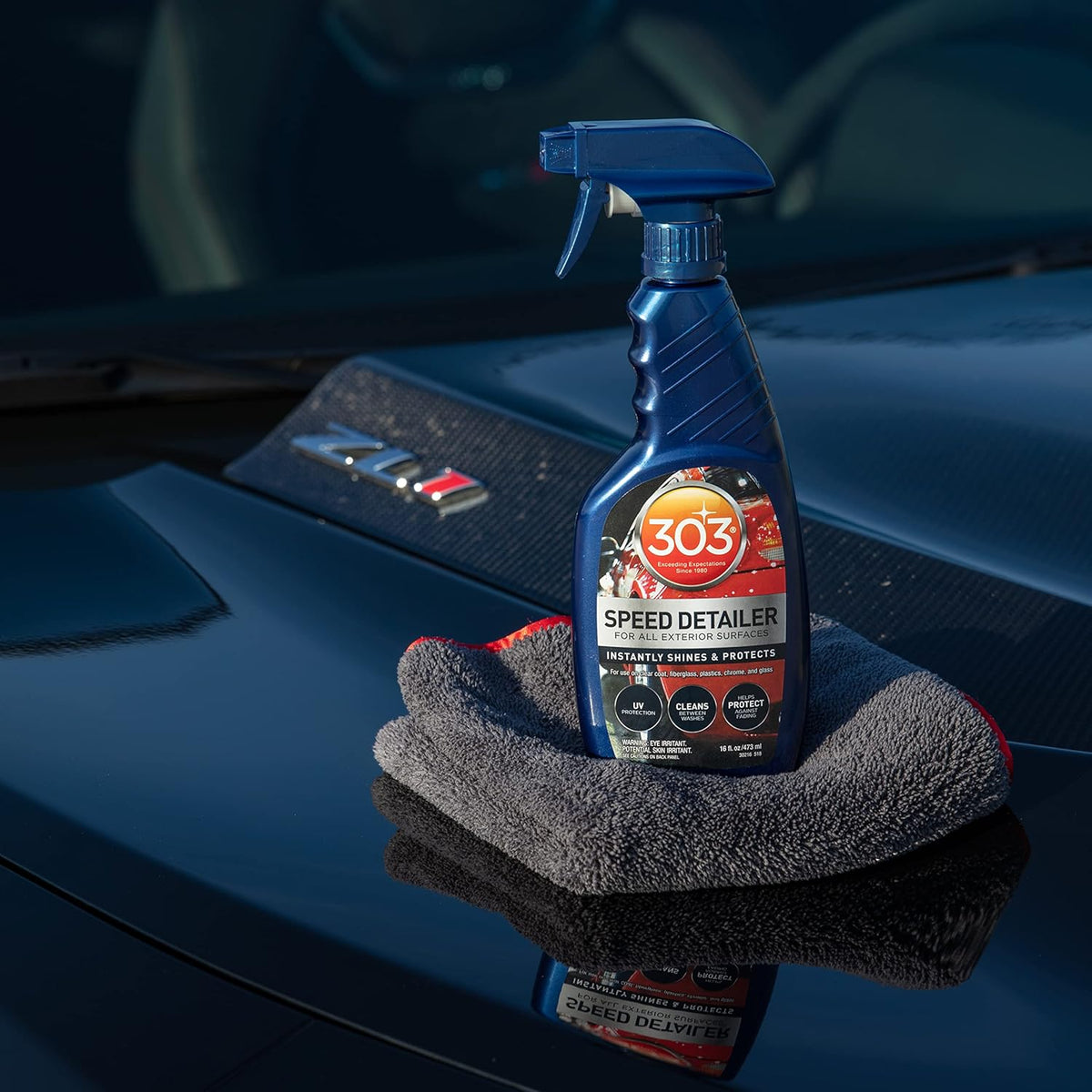 303 Products Speed Detailer - For All Exterior Automotive Surfaces - Instantly Shines And Protects Paint - Cleans Between Washes - UV Protection, 16 fl. oz. (30216CSR) Packaging May Vary