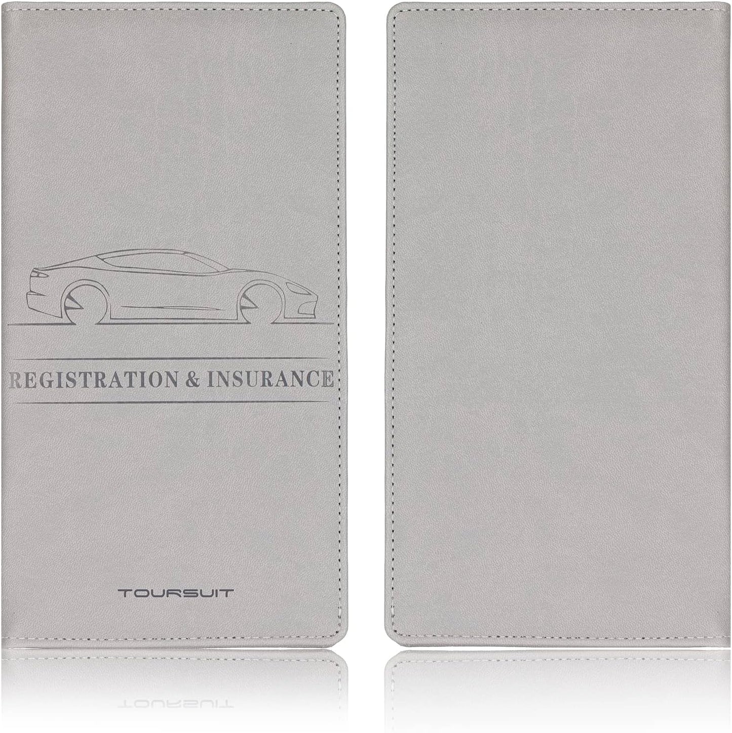 TOURSUIT Car Registration and Insurance Card Holder, Vehicle License Document Glove Box Compartment Organizer, Interior Car Accessories for Women Men (Carbon Fiber Black)