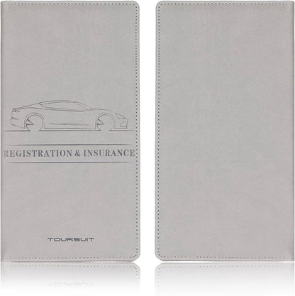 TOURSUIT Car Registration and Insurance Card Holder, Vehicle License Document Glove Box Compartment Organizer, Interior Car Accessories for Women Men (Carbon Fiber Black)