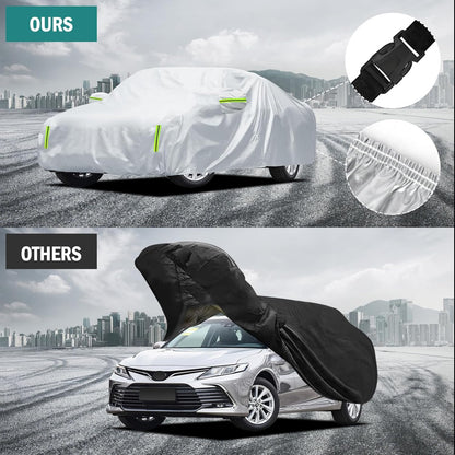 Car Cover Custom Fit for Toyota Corolla 2000-2025, Honda Civic 1991-2025, Waterproof All Weather Full Exterior Cover Rain Sun Protector Car Cover with Door Zipper