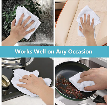 HOMEXCEL Microfiber Cleaning Cloth 210GSM, Pack of 12, Size:11.5" x 11.5", Ultra-Soft, High-Density Non-Abrasive Cleaning Towels for Cars, Glass, Kitchen, Reusable Rags, Blue/Green/Yellow/Pink