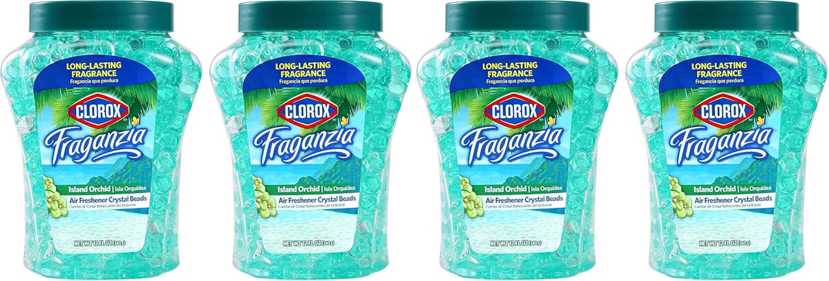 Clorox Fraganzia Crystal Beads Air Freshener, Long Lasting Room Deodorizer and Odor Eliminator Gel Beads to Freshen Home, Car, or Office, Fresh Ocean Breeze Scent, 12 Fl Oz