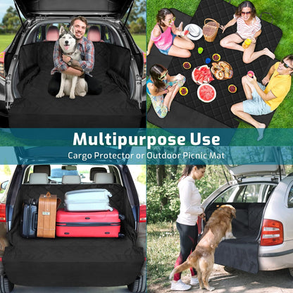 Veckle SUV Cargo Liner for Dogs with Side Flaps, Large (54" x 93") Water Resistant Trunk Cover, Non-Slip Pet Area Protector with Bumper Flap, Universal Fit for SUVs Sedans Vans, Khaki