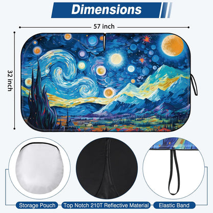 Car Windshield Sun Shade, Foldable Front Window Sunshade Blocks UV Rays, Keep Car Interior Cool, Universal Fit for Hatchback, Truck, SUV, MPV