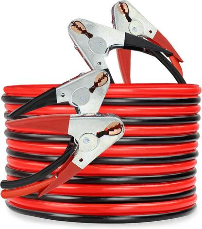 ABN Jumper Cables, 25ft Long, 2-Gauge, 600 AMP – Commercial Automotive Vehicle Booster Cables – Motorcycle Car ATV