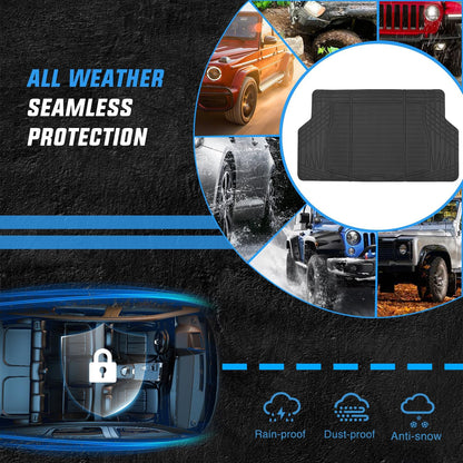Nilight Rubber Cargo Mats for Cars Trucks SUVs,Universal Trim to fit for Most Vehicles,All Weather Protection Heavy Duty Cargo Liners