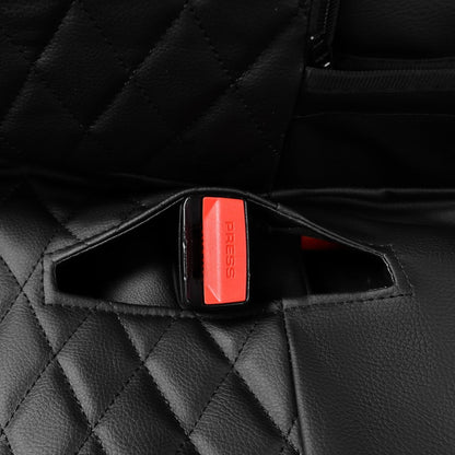CAR PASS Quilting Leather Seat Cover Two Front Seats Only, Universal Fit Automotive Front Seat Covers Waterproof Deluxe PU Premium Vinyl Luxury for Cars Sedan Van SUV Airbag Compatible 2 Pieces,Black