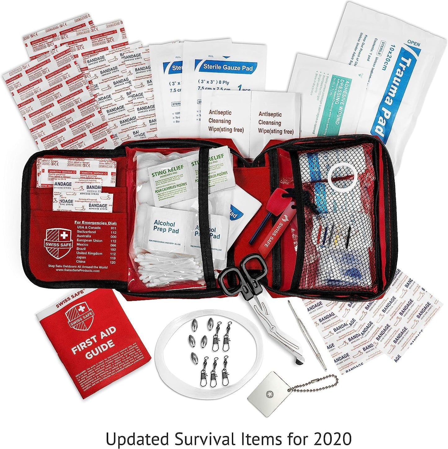 Swiss Safe 2-in-1 First Aid Kit for Car, Travel and Home, 348 Pieces, Large Hardcase with Bonus Mini Kit for Medical Emergency, Survival and Camping