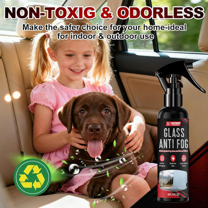 Anti Fog Spray for Glass & Windshield Defogger – 24H Long Lasting Prevention for Car, Mirrors, Windows, Goggles, Shower Door – Streak-Free & Instant Clear with Microfiber Towel, 120ml/4oz