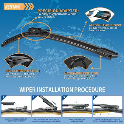 28"/28" Windshield Wipers Compatible with Ford Edge 2015-2020 Focus 2012-2018 Escape/Fusion 2013-2019 Front Wiper Blades for My Car Original Equipment Automotive Replacement (Set of 2) - Colors B