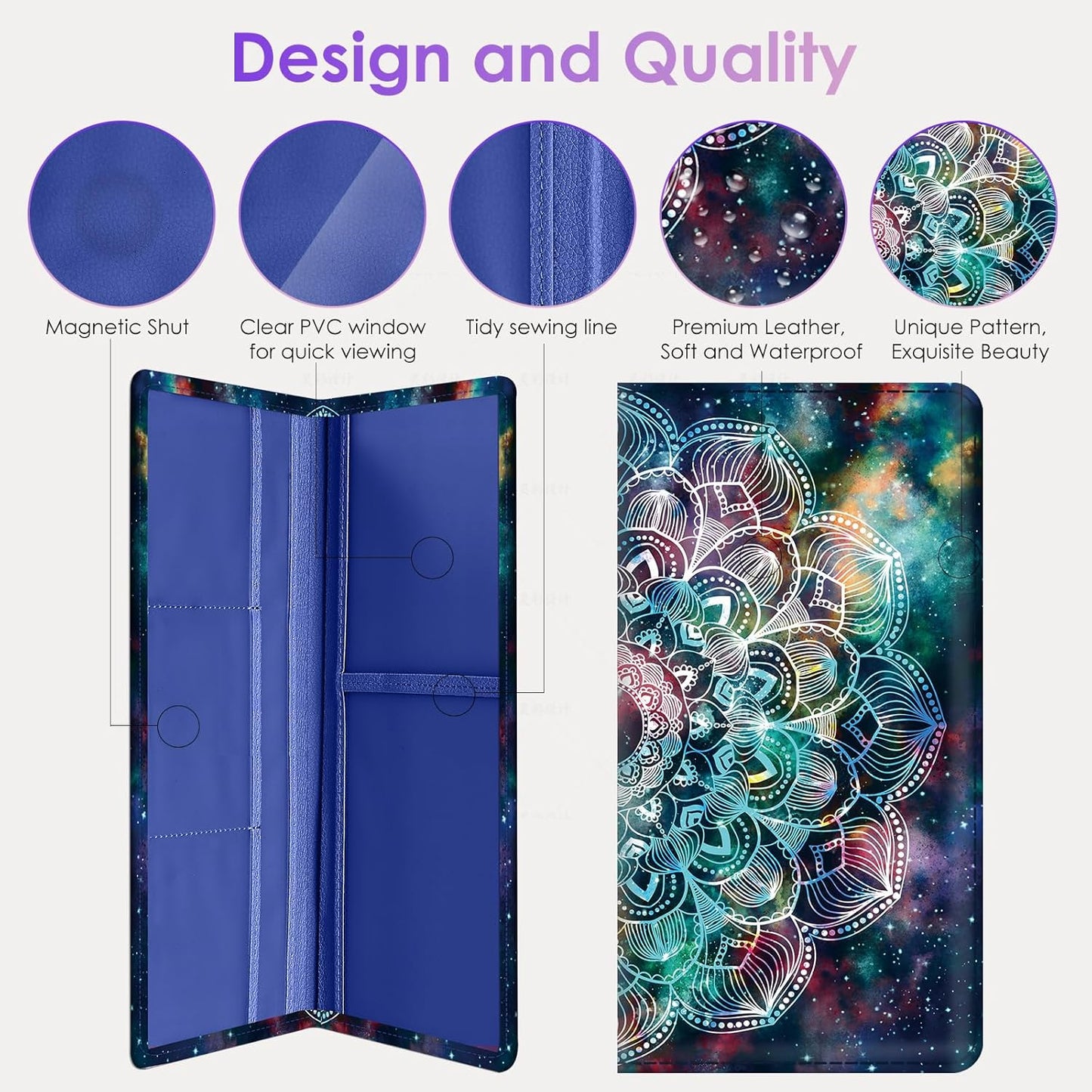 Car Registration and Insurance Holder，Colour Patterns Men Women Car License Document Registration and Insurance Card Holder
