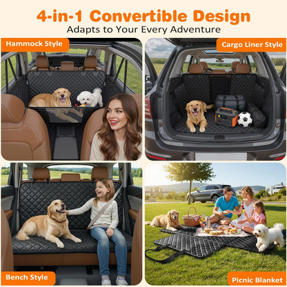 URPOWER Dog Car Seat Cover for Pets 100% Waterproof Seat Cover Hammock 600D Heavy Duty Scratch Proof Nonslip Durable Soft Back Seat Covers for Cars and SUVs
