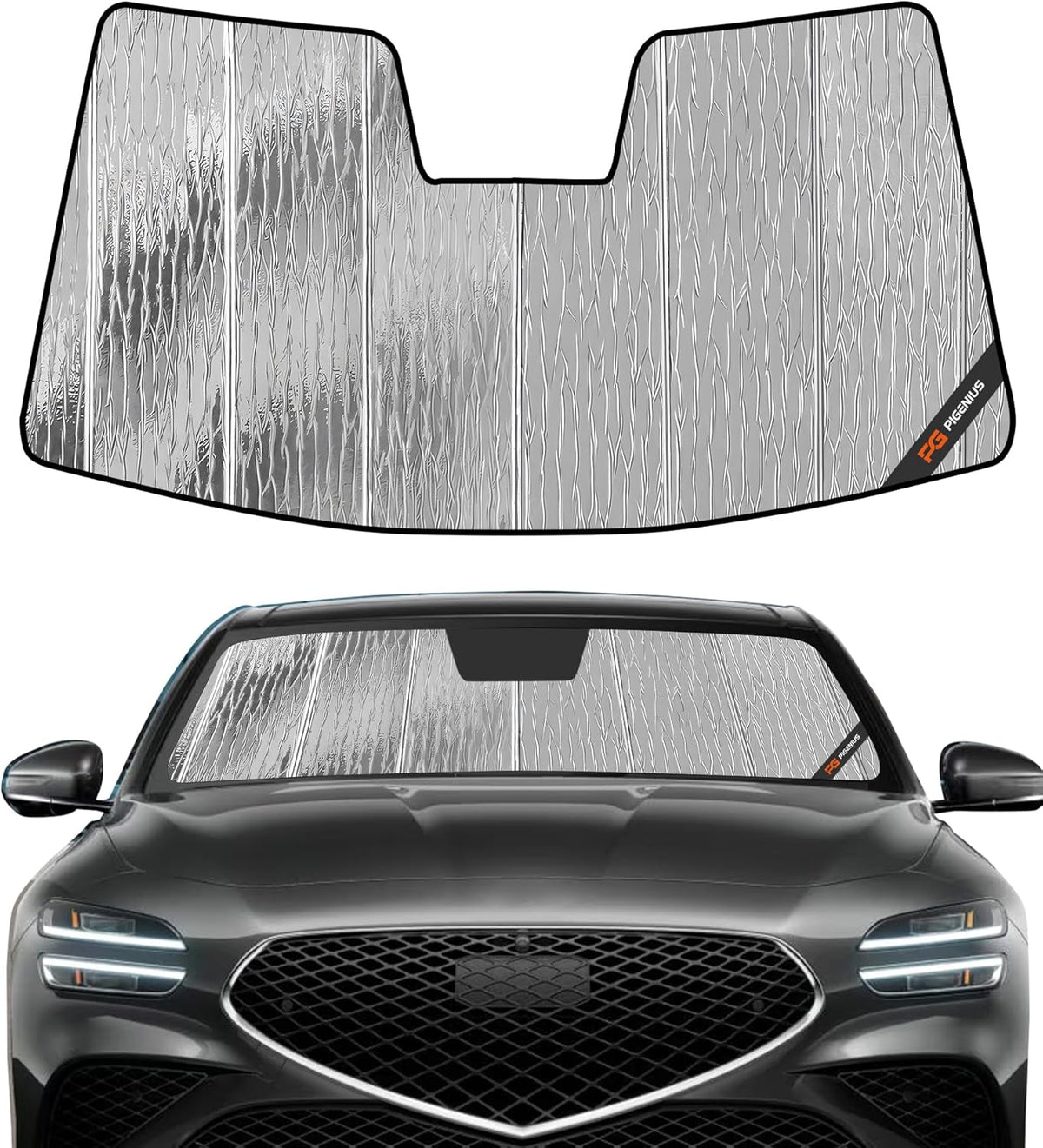 Pigenius Windshield Sun Shade for Genesis G80 2017-2020 Front Window Sunshade - AstraGuard