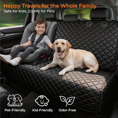 URPOWER Dog Car Seat Cover for Back Seat - Waterproof Non-Slip Car Seat Protector for Dogs Pet, Scratchproof Back Bench Seat Covers for Mid-Size Cars, Mid-Size SUVs, Black