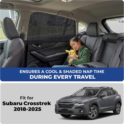EcoNour Car Window Shades for Side Windows (Pack of 2) | Sun Shade for Car Heat and UV Protection | Adjustable Elastic Fabric Baby Car Shade | Rear Side Window Sun Shade Accessories (Large 21"x36")