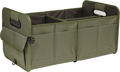 AOKJOY Car Trunk Organizer Car Storage Organizer Collapsible Multi Compartment Car Organizer Adjustable Straps for SUV(Beige)