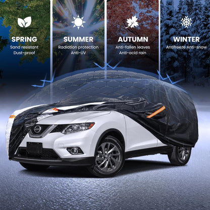 Large SUV Car Cover for Chevy Suburban 100% Waterproof All Weather, Heavy Duty Outdoor Full Exterior Covers Rain Sun Wind UV Protection. - Colors A