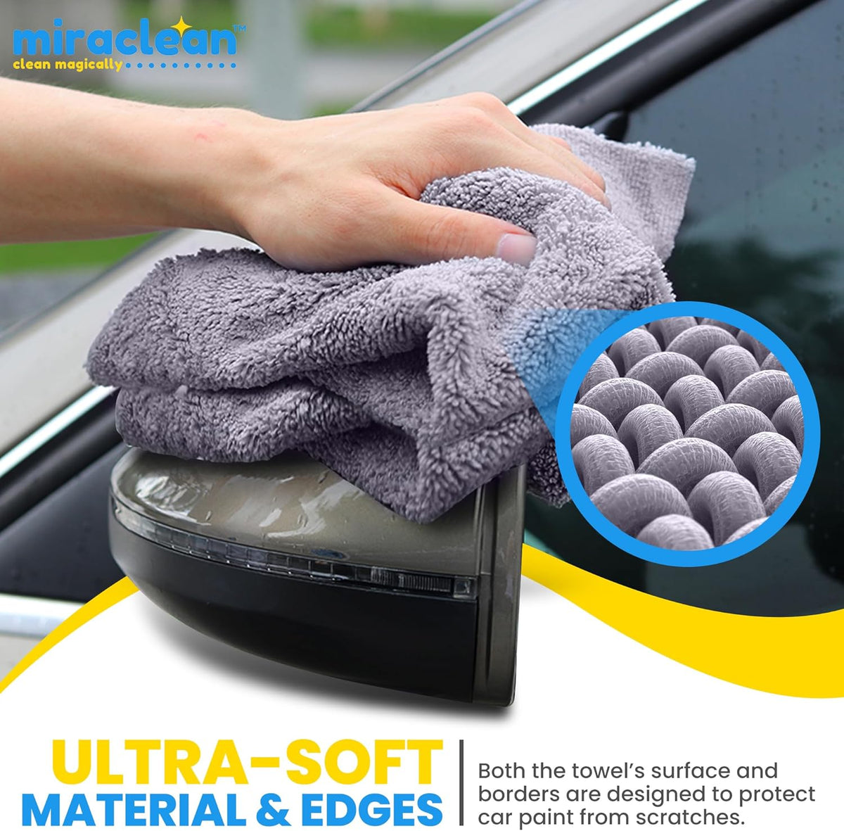 Microfiber Towels for Cars - 15.7" x 15.7" inches, Highly Absorbent Professional Grade Drying Towel Set for Superior Cleaning and Drying Performance - Car Drying & Kitchen Towel - Pack of 3