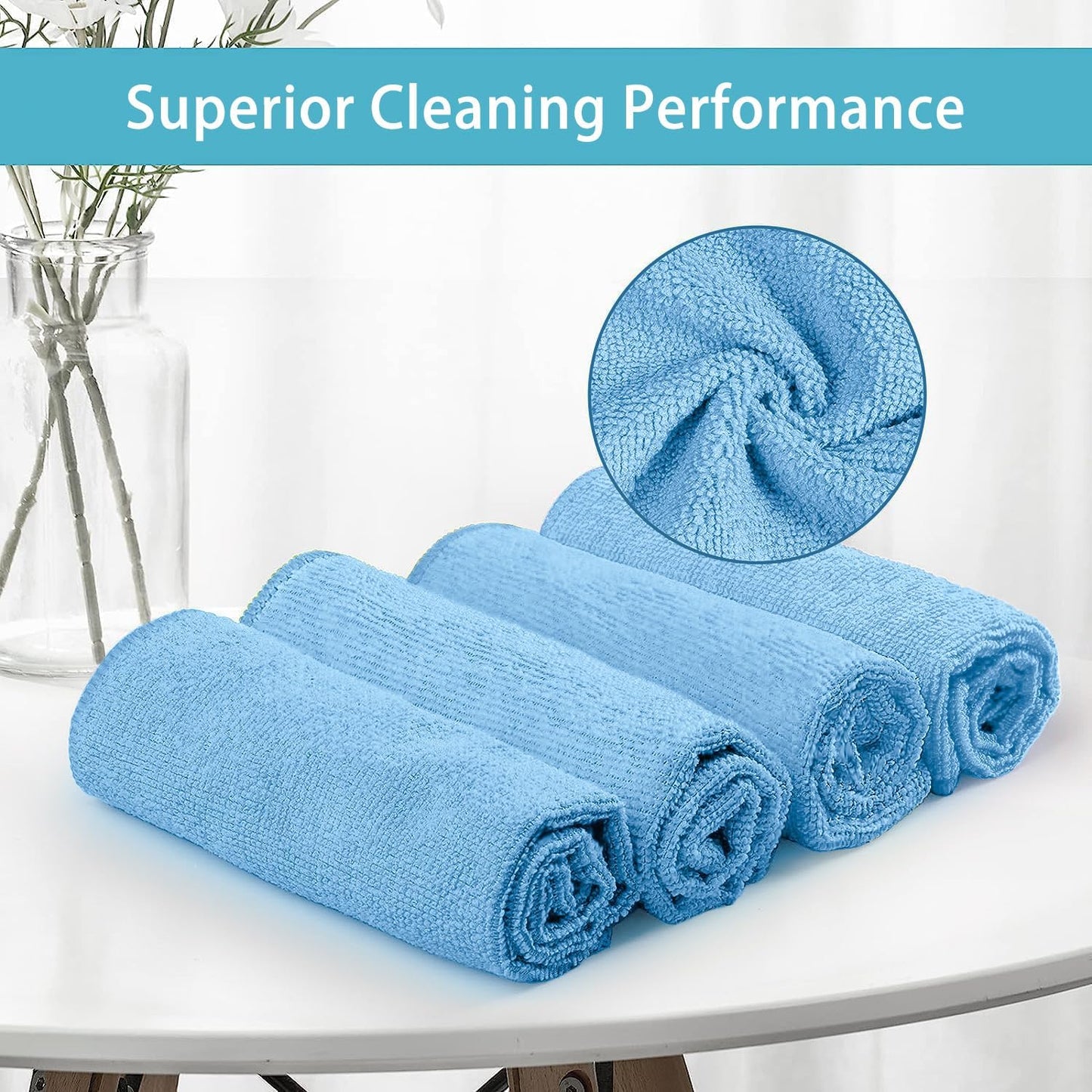 HOMEXCEL Grey Microfiber Cleaning Cloth, 12 Pack Premium Microfiber Towels for Cars, Lint Free, Scratch-Free, Highly Absorbent, Reusable Cleaning Rags for Car, Household, Kitchen, Window, 11.5"X11.5"