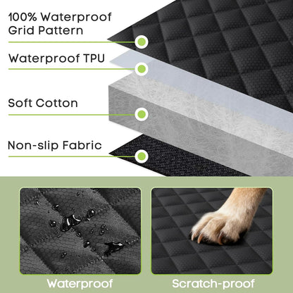 Dog Car Seat Cover, 2 Pack Waterproof Pet Front Seat Car Cover, Full Protection Dog Seat Protector with Side Flaps, Universal Size for Cars, Trucks, SUVs