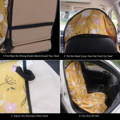 Car Seat Cover Protector Front Seats,for Gym Workout,Running,Swimming,Beach and Hiking,Waterproof Sweat Towel Bucket Seat Covers for Cars SUV Trucks (Black, 1Pcs)