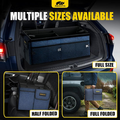 MIKKUPPA Car Trunk Organizer - 65L Collapsible Trunk Organizer with Lid, Sturdy Car Storage for SUV Auto Truck Van with Adjustable Straps and Non Slip Bottom (Black)