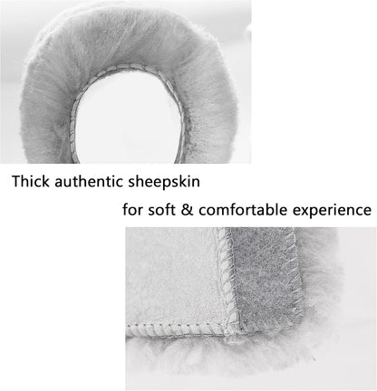 Amooca Soft Faux Fur Universal Fit Seatbelt Cover Car Truck SUV Airplane Seat Belt Shoulder Pad for Carmera Backpack Straps Neck Cushion Protector 2 Pack 10.5in Dark Gray
