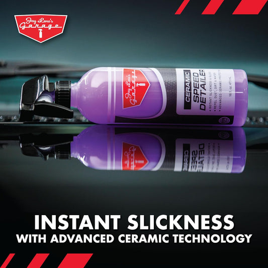 Jay Leno’s Garage Ceramic Speed Detailer Spray Quick Car Detailer for Cars Trucks Motorcycles and Watercraft Enhances Gloss Slickness Hydrophobic Protection Boosts Ceramic Coatings (16 OZ)