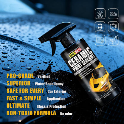 Ceramic Coating for Cars Polish, Paint Sealant Spray Enhancing Car Gloss and Color Depth, Hydrophobic Protection, Waterproof, Dustproof and Pollutant-Proof, High Shine Car Wax Coating Spray