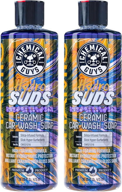 Chemical Guys HydroSuds Ceramic, Shine High Foaming Car Wash Soap - Foam Cannon Soap, Works with Foam Guns or Bucket Washes for Cars, Trucks, Motorcycles, RVs, and More, Berry Scent - 16 oz