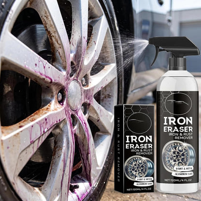 Iron Eraser Rust Remover Spray, Iron Eraser and Rust Remover for Car Wheels and Paint, Fast Acting Rust and Brake Dust Remover, Professional Automotive Surface Cleaning (1)