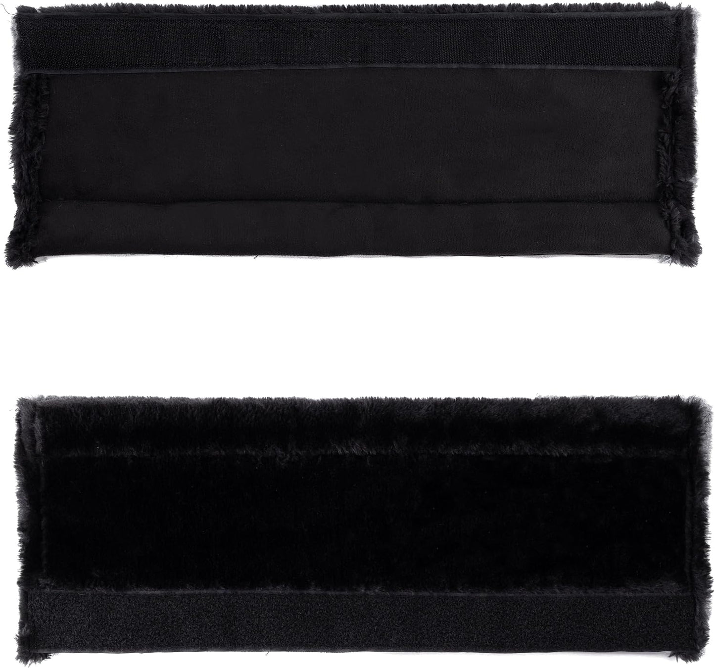 Amooca Soft Faux Fur Universal Fit Seatbelt Cover Car Truck SUV Airplane Seat Belt Shoulder Pad for Carmera Backpack Straps Neck Cushion Protector 2 Pack 10.5in Dark Gray