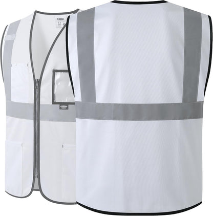 JKSafety Safety Vest for men women Hi Vis Vest with Pockets and Zipper High Visibility Meet ANSI Standard（BX310