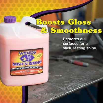 Wizards Mist-N-Shine Detail Spray - 22 Oz - Multi-Purpose High Gloss Finish Waterless Quick Detailer Spray for Glass, Chrome, Paint and Plastics - Car Exterior Cleaner for Auto Detailing Supplies