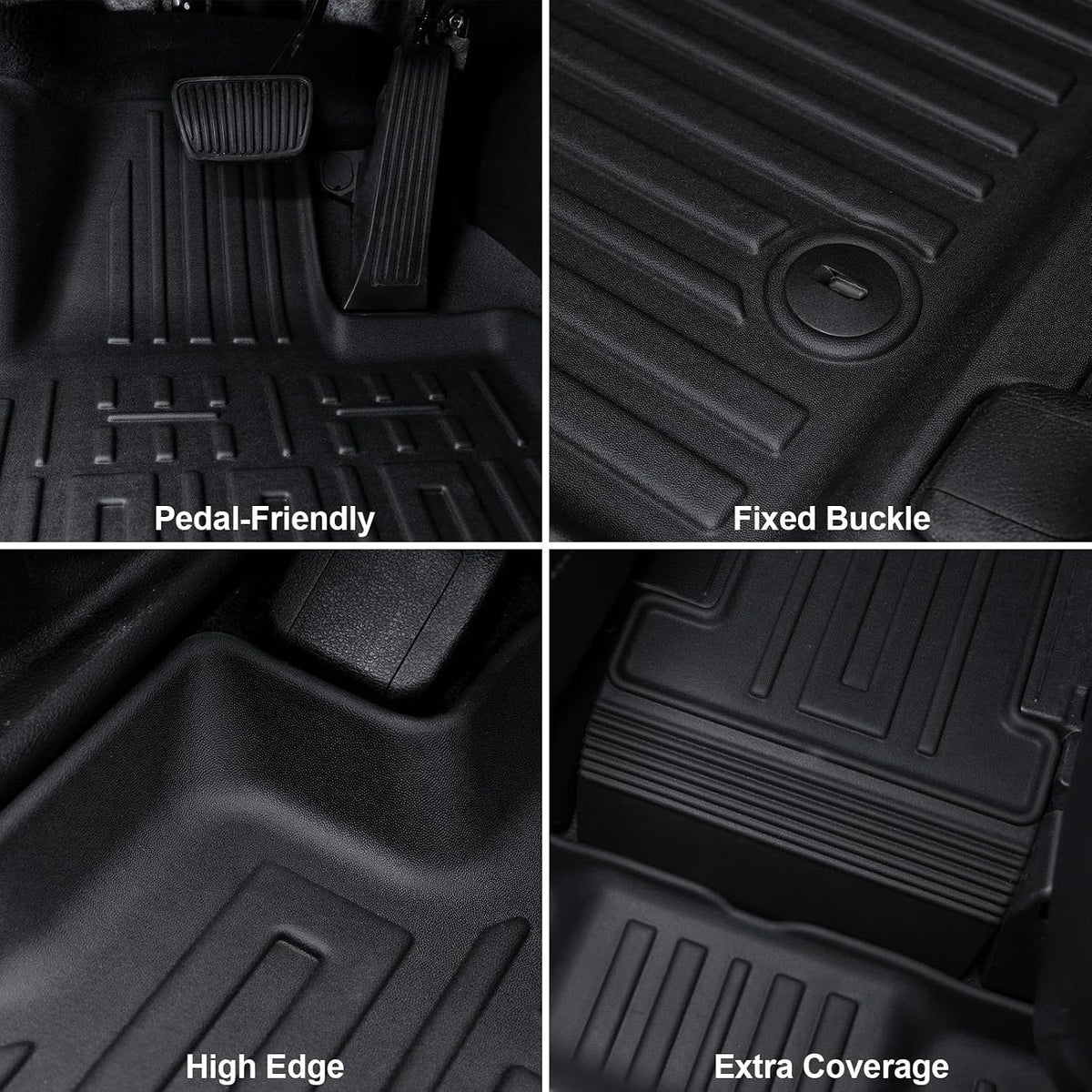 Floor Mats for Kia K5 2021-2026/Hyundai Sonata Gas 2020-2026, All Weather Floor Mats Trunk Cargo Liner Accessories, Full Coverage Set (Fit FWD Models)