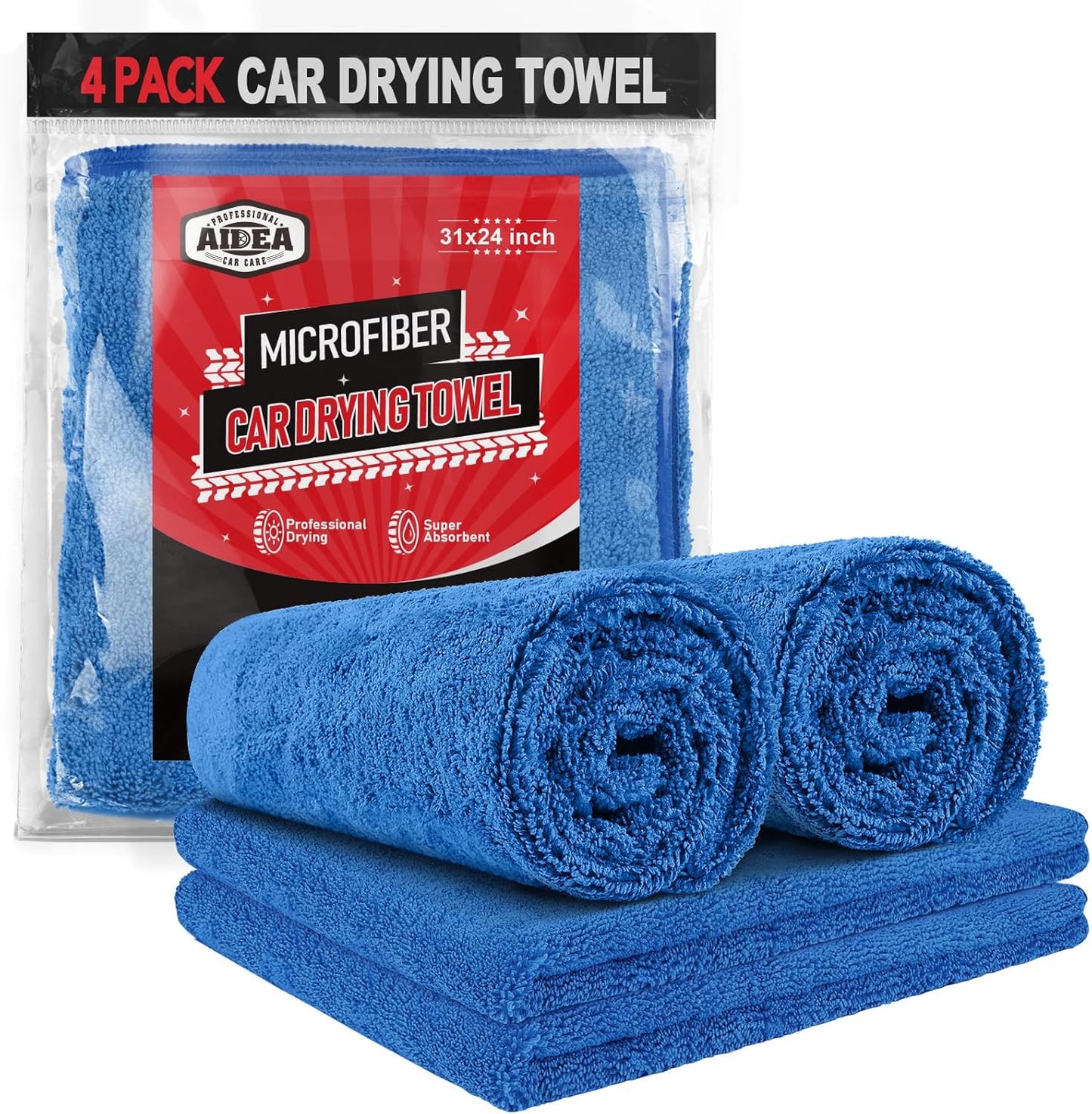AIDEA Microfiber Cleaning Cloth 24 Pack, Microfiber Towels for Cars, Soft & Absorbent Cleaning Rags, Premium Lint Free Shop Towels for House, Kitchen, Car, 12inx16in