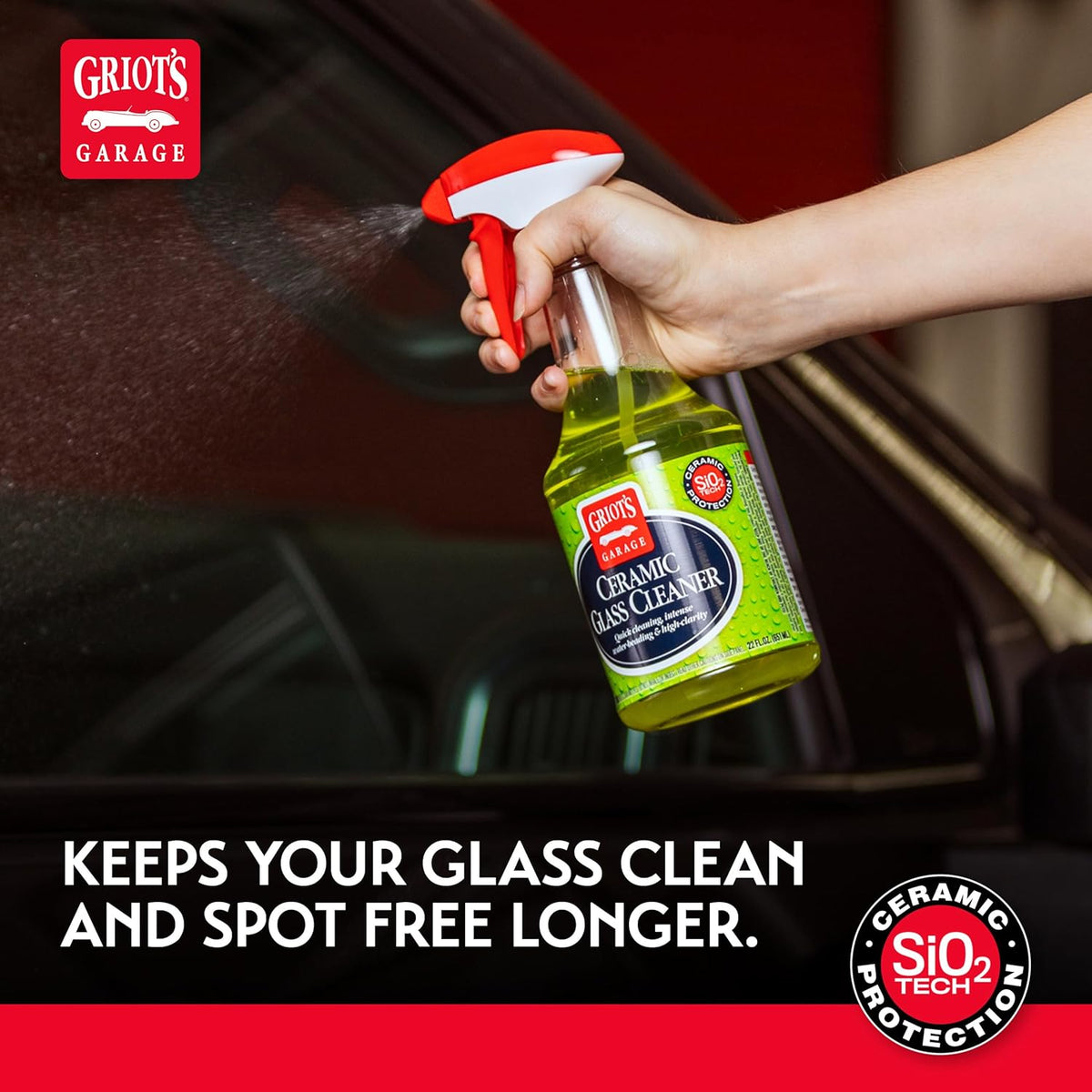 Griot's Garage Ceramic Glass Cleaner Spray for Car Windows, Windshields, Mirrors and Home Use, Cleans and Protects, Streak-Free, 11009, One Gallon
